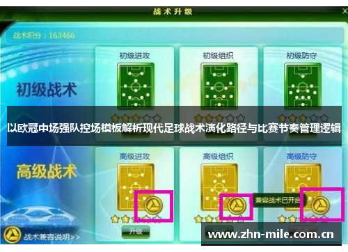 以欧冠中场强队控场模板解析现代足球战术演化路径与比赛节奏管理逻辑